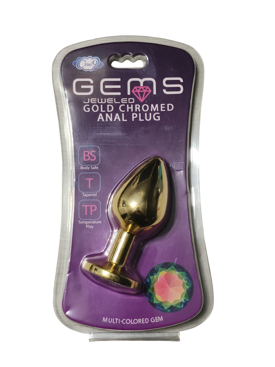 Cloud 9 Novelties Gems Gold Chromed Anal Plug Medium