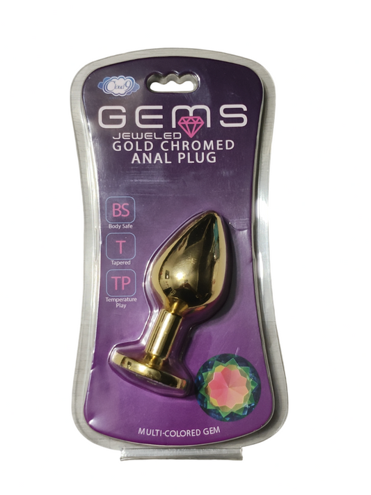 Cloud 9 Novelties Gems Gold Chromed Anal Plug Medium